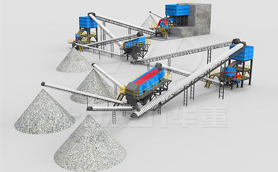 大華重工破碎機-高鐵用砂石骨料生產線工藝示意圖