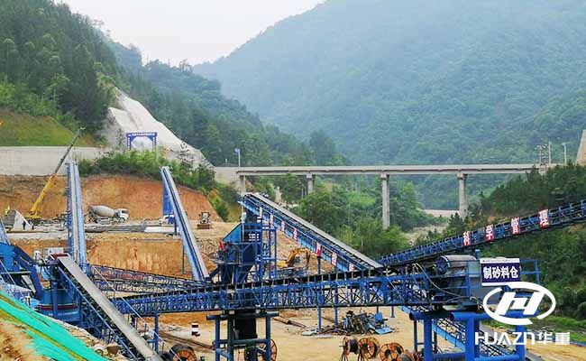 由大華提供的300-350t/h花崗巖生產(chǎn)線在福州水電站啟動